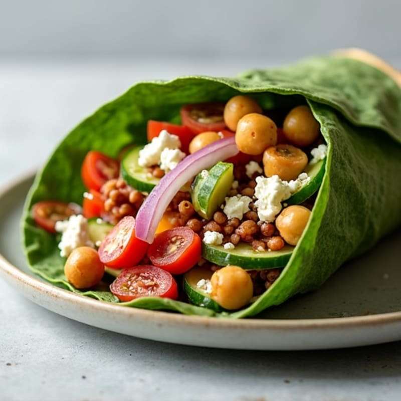 Crunchy Mediterranean Veggie Hummus Wrap
