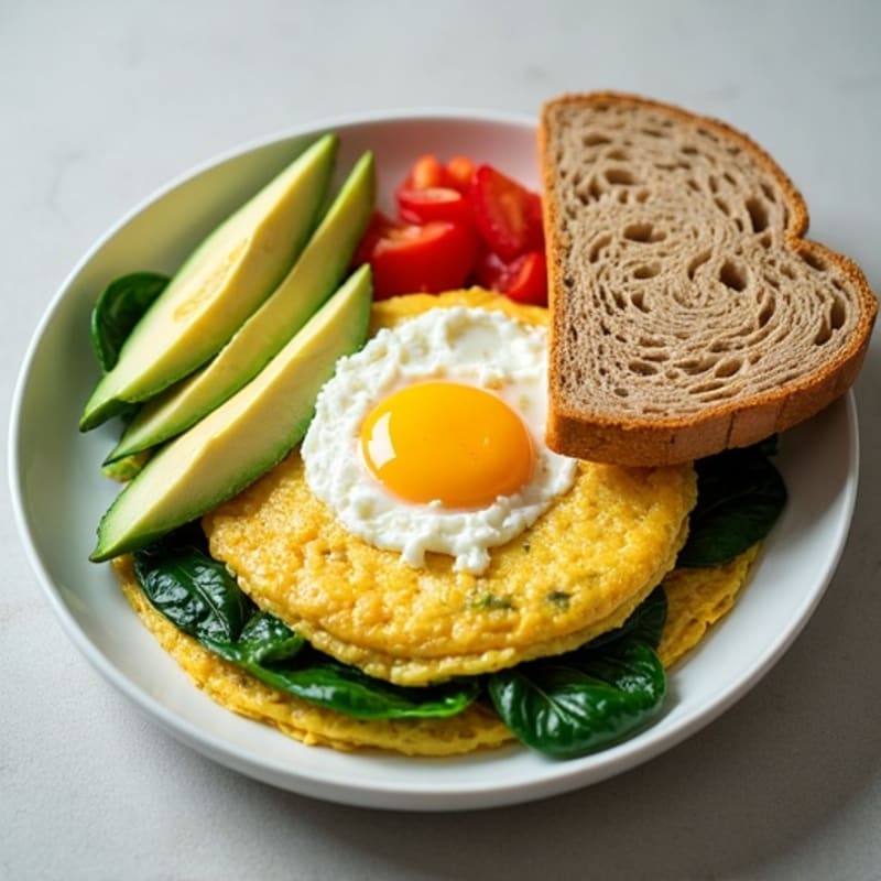 Egg White Spinach Omelette with Cottage Cheese