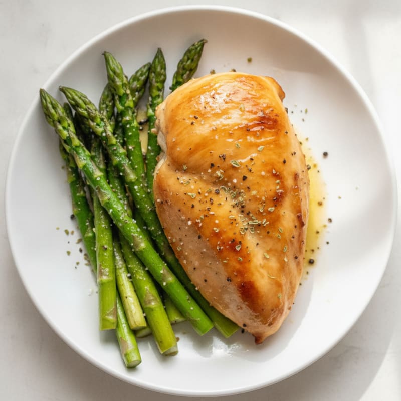 Lemon-Herb Roasted Chicken with Asparagus