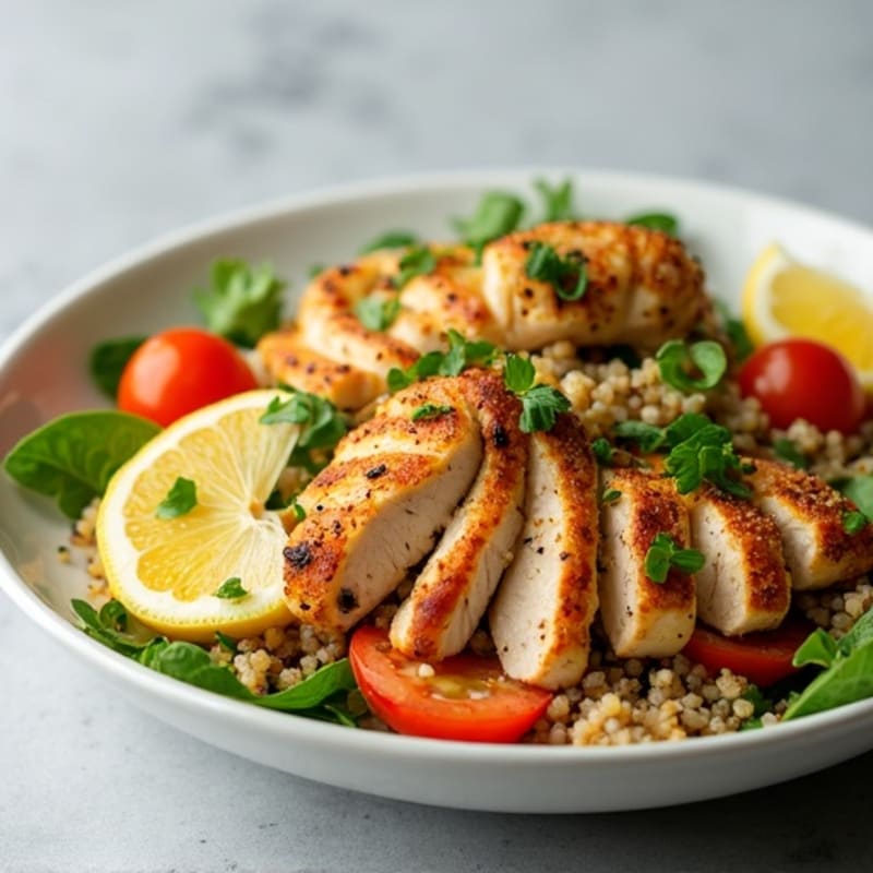 Grilled Chicken and Quinoa Salad with Crunchy Vegetables