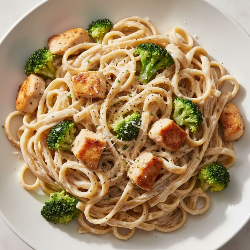Chicken Broccoli Alfredo Fettuccine