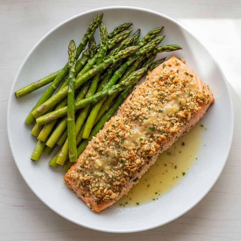 Herb-Crusted Salmon with Roasted Asparagus