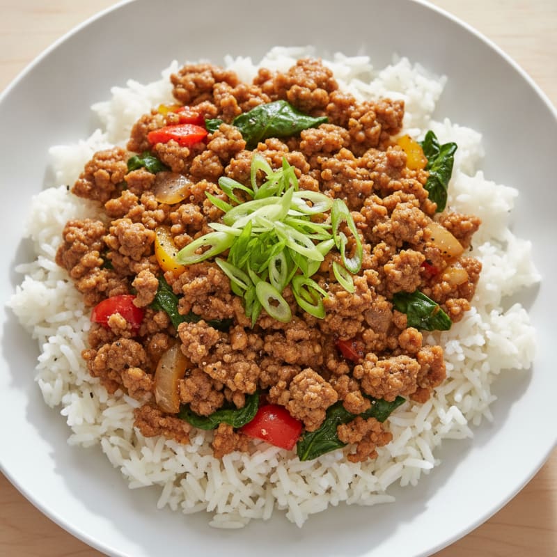 Savory Ground Beef and Jasmine Rice Bowl