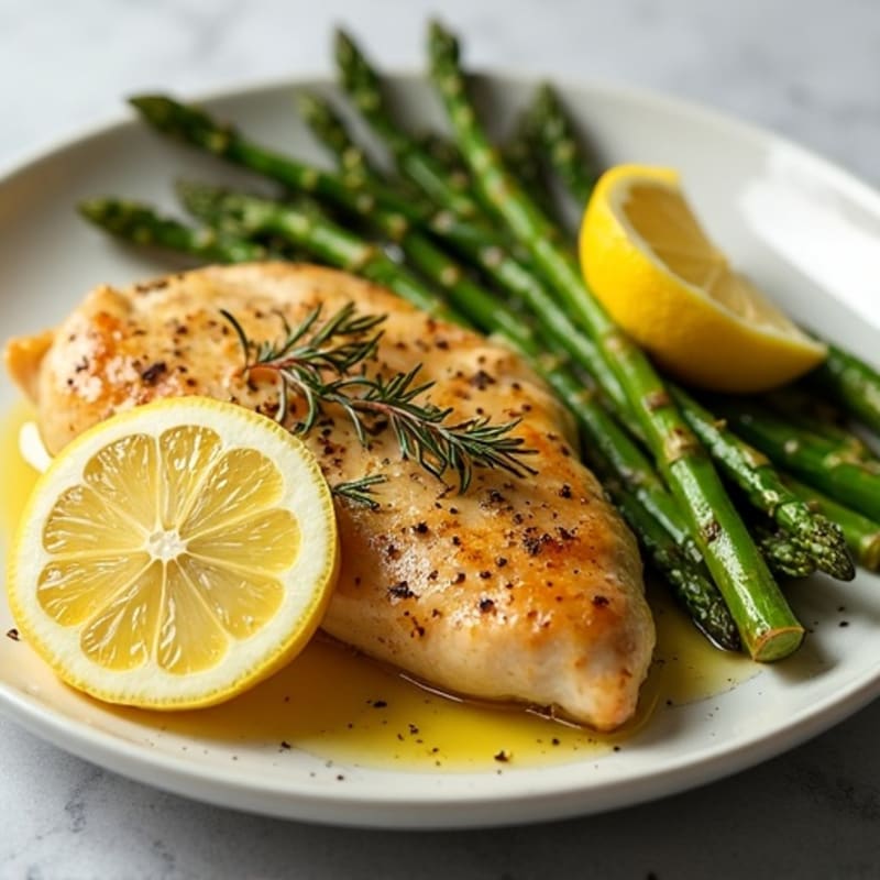 Sheet Pan Lemon-Herb Roasted Chicken with Crispy Asparagus