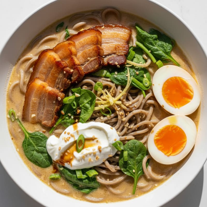 Creamy Pork Belly Ramen Bowl