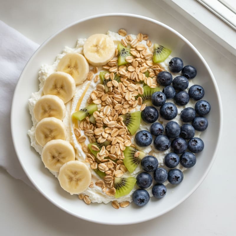 Cottage Cheese Banana Blueberry Protein Bowl