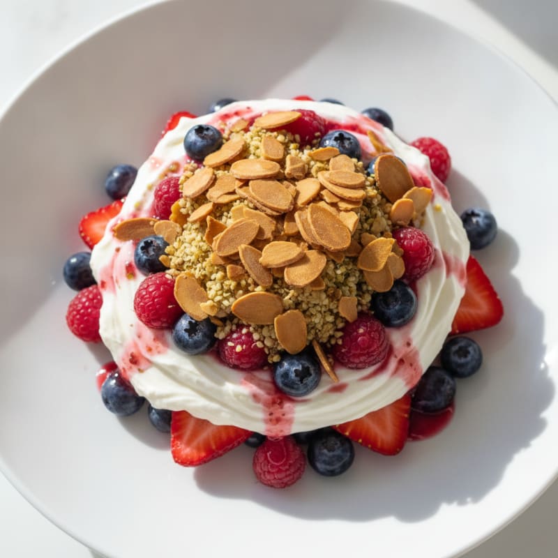 Greek Yogurt Protein Parfait with Mixed Berries