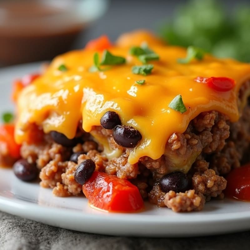 Hearty Lean Beef and Black Bean Cheesy Bake