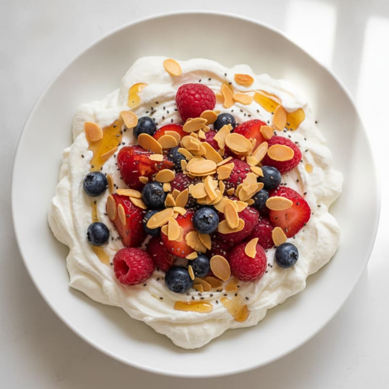 Silky Greek Yogurt Protein Mousse with Berries