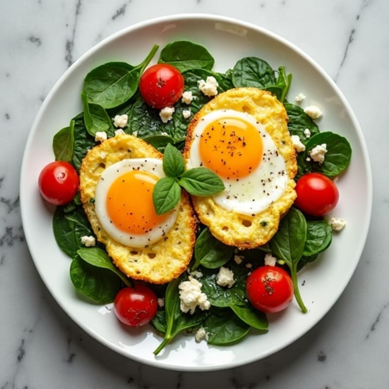 Scrambled Eggs with Spinach and Cherry Tomatoes