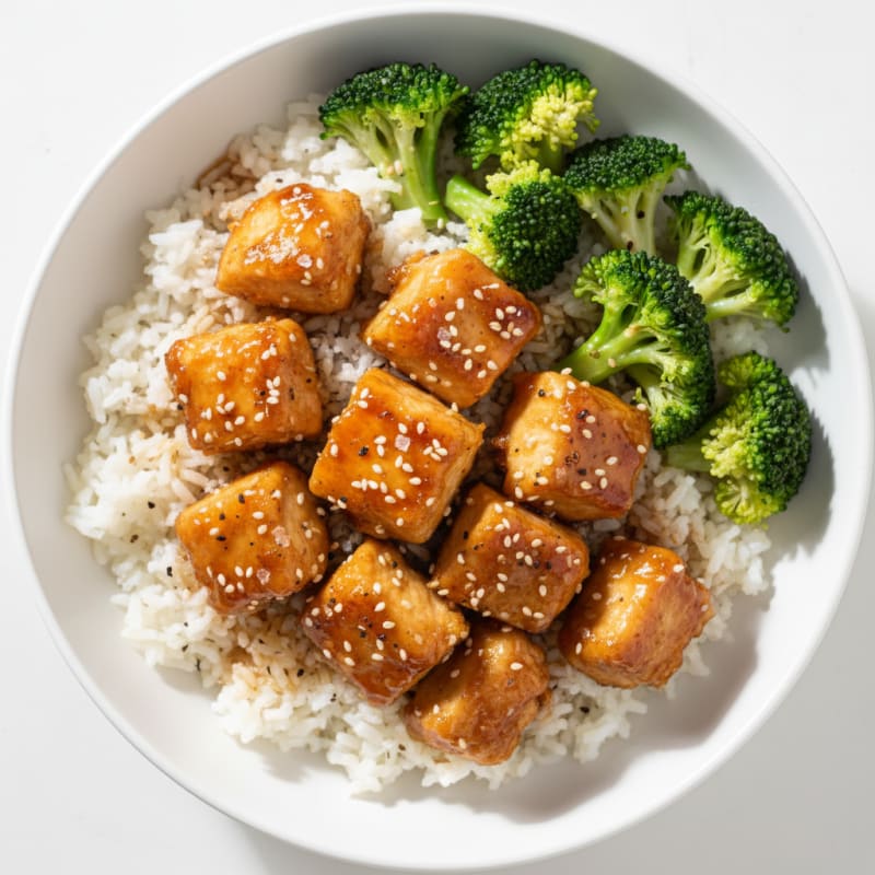 Crispy Honey-Garlic Chicken Bowls
