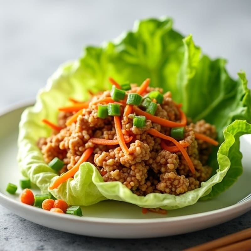 Asian-Inspired Crispy Ground Turkey Lettuce Cups