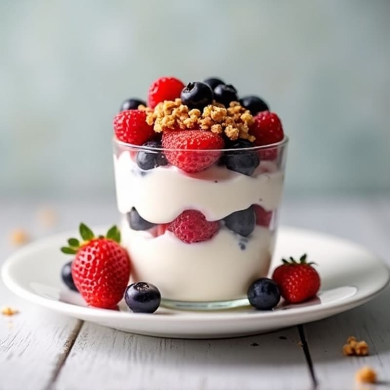 Greek Yogurt Protein Parfait with Mixed Berries