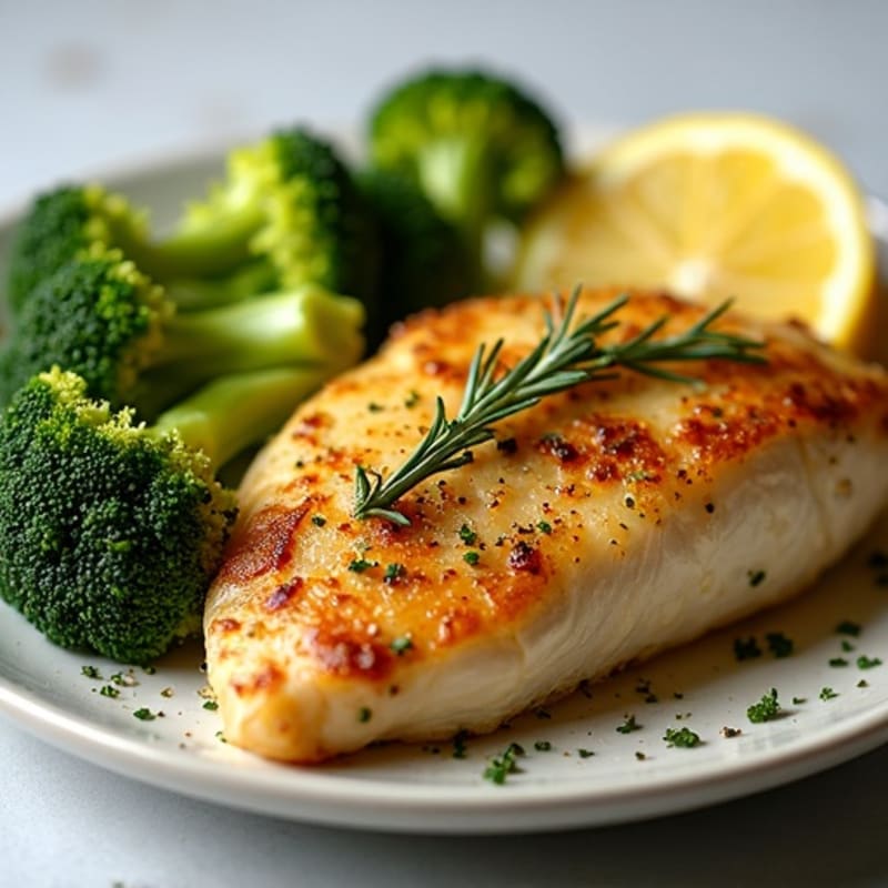Lemon Herb Roasted Chicken with Crispy Broccoli