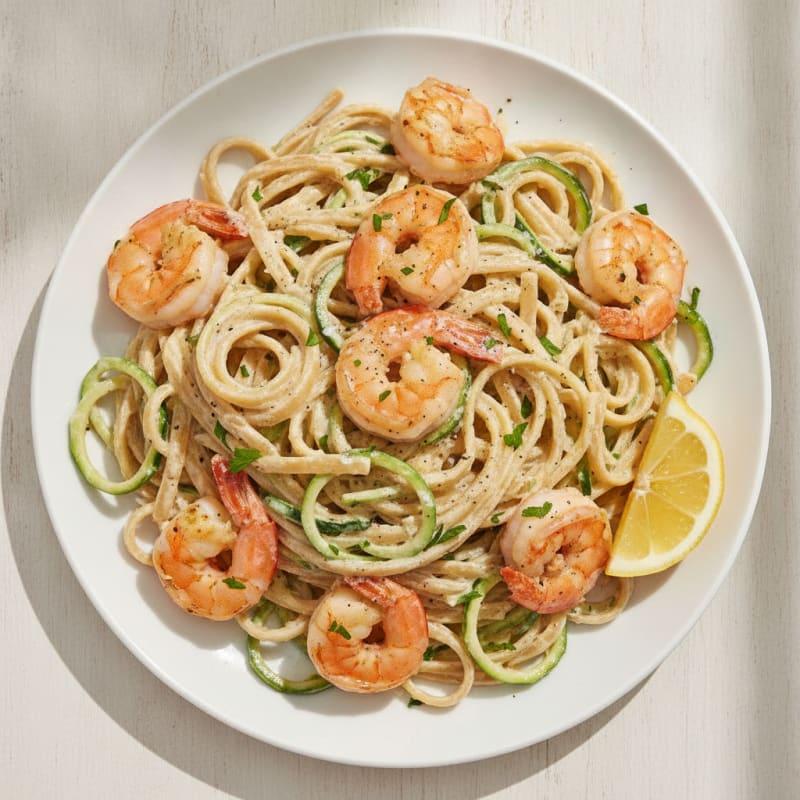 Garlic Shrimp Fettuccine Alfredo