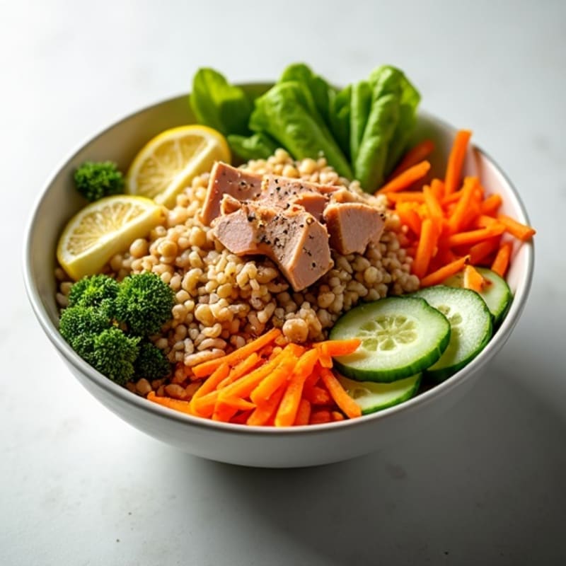 Sesame Ginger Tuna Bowl with Fresh Crunchy Vegetables