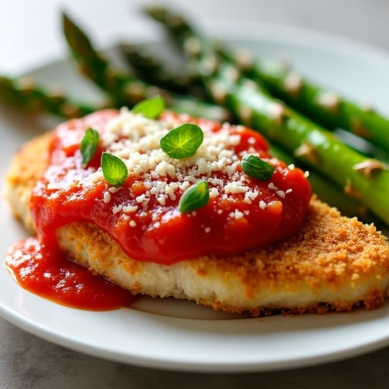 Crispy Chicken Parmesan with Roasted Asparagus