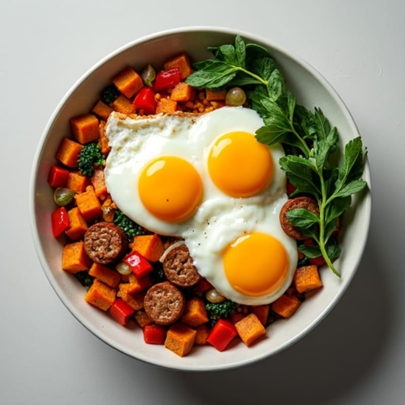 Protein-Packed Sweet Potato Hash with Eggs