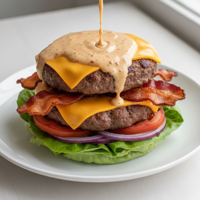 Double Bacon Cheeseburger with Secret Sauce