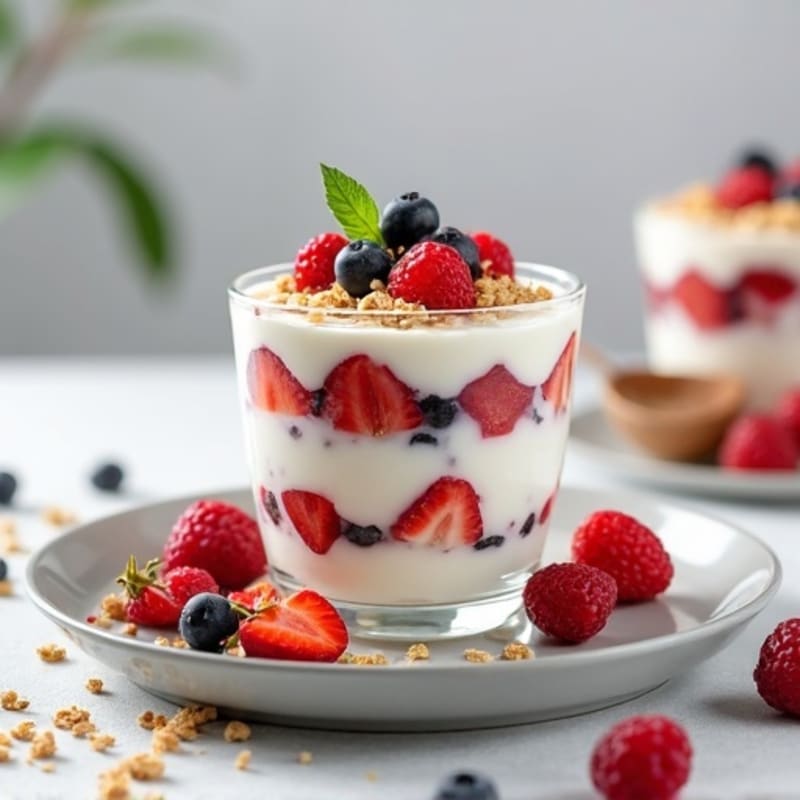 Creamy Greek Yogurt Protein Parfait with Mixed Berries