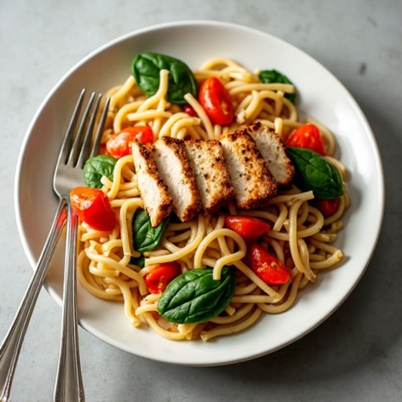 Creamy Roasted Red Pepper Pasta with Fresh Spinach