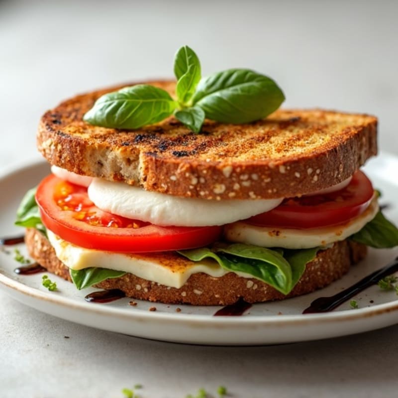 Grilled Fresh Mozzarella, Tomato & Basil Sandwich