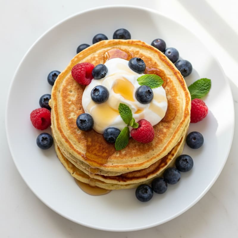 Fluffy Quinoa Pancakes with Berries