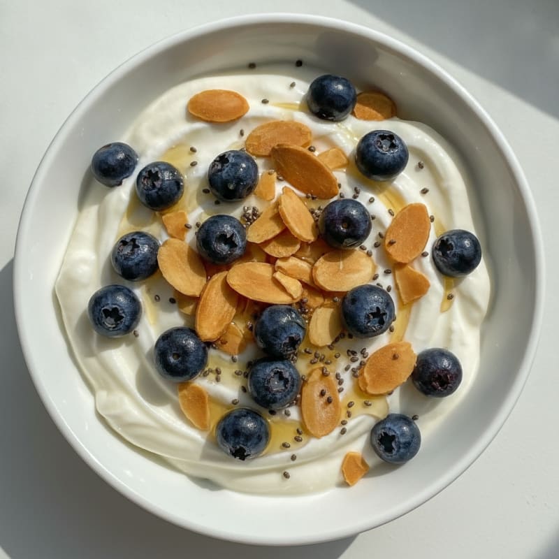 Creamy Greek Yogurt with Whey Protein and Fresh Berries