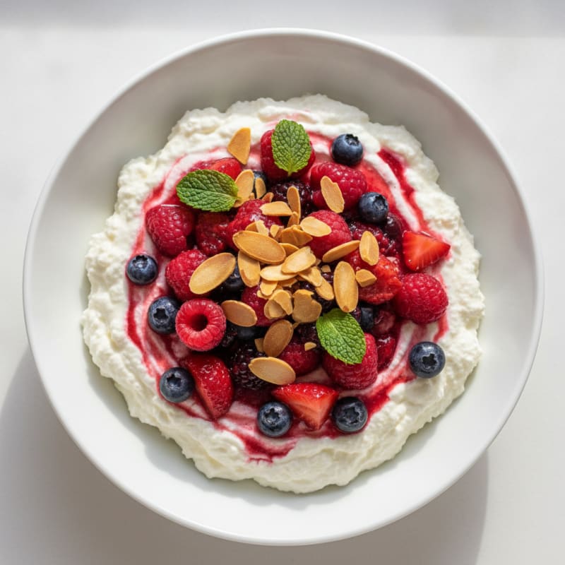 Greek Yogurt Protein Pudding with Berries