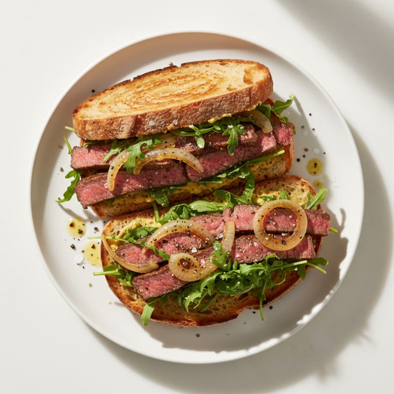 Tender Caramelized Beef and Onion Sandwich