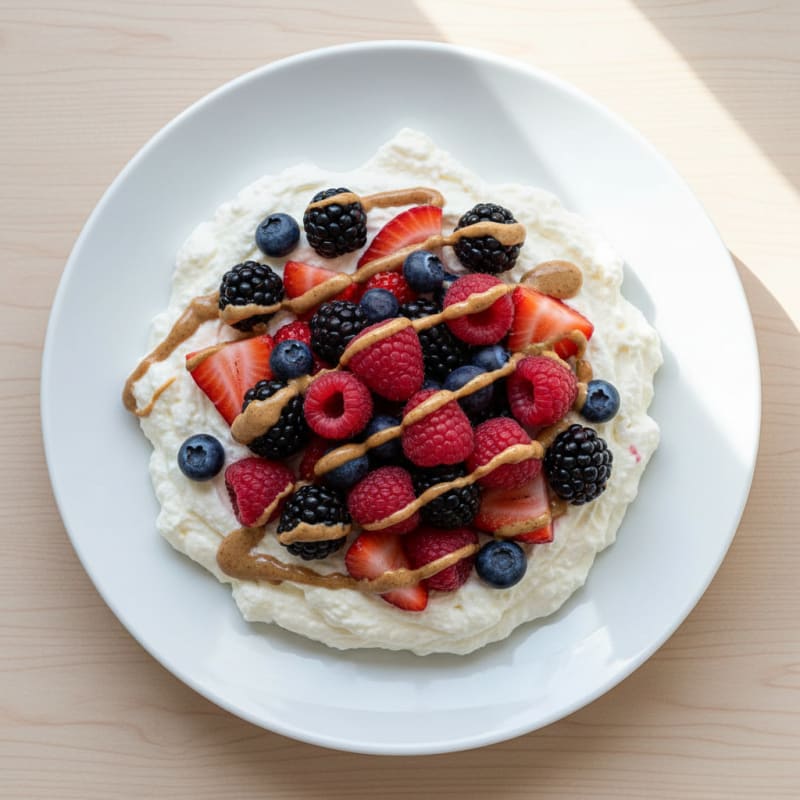 Silky Greek Yogurt Protein Mousse with Mixed Berries