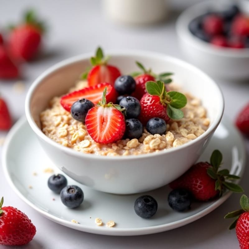 Creamy High-Protein Oatmeal with Fresh Berries