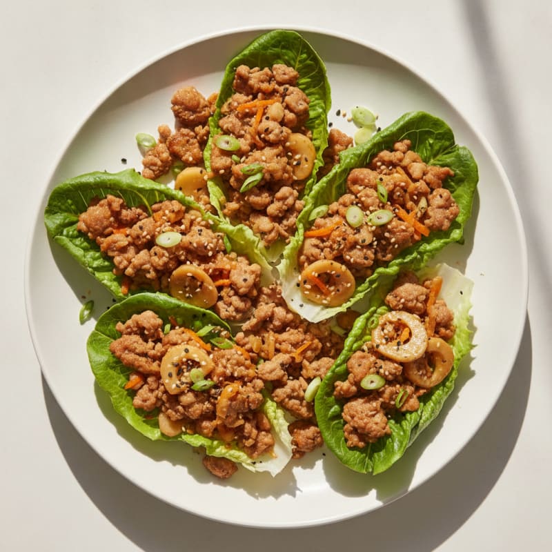 Ginger-Garlic Pork Lettuce Cups
