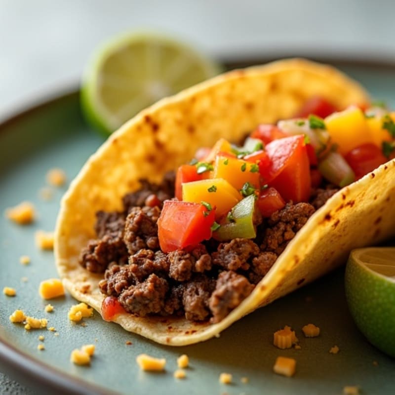 Crispy Lean Ground Beef Tacos with Fresh Salsa