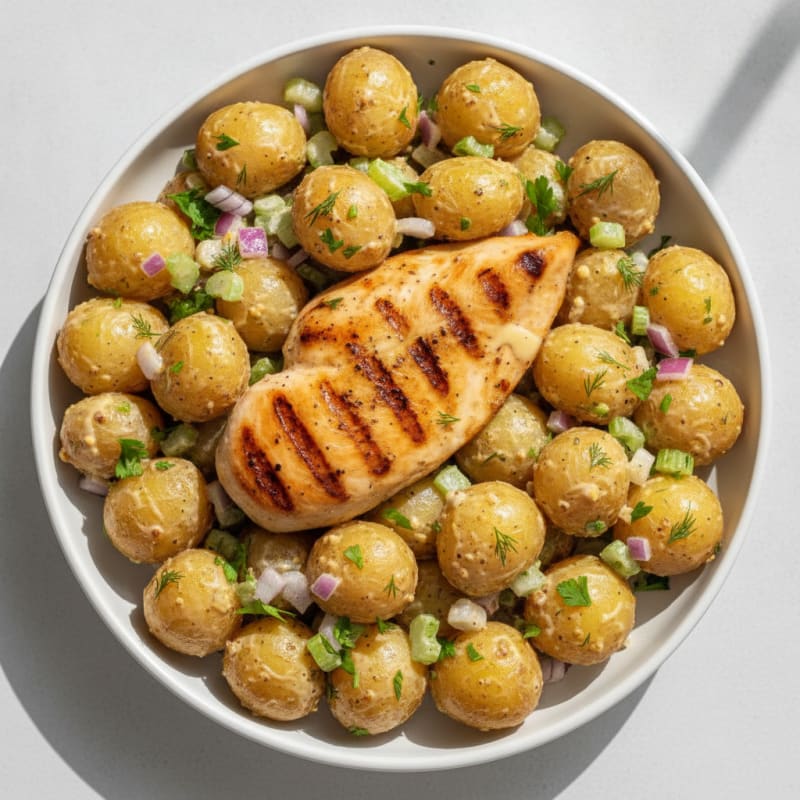 Grilled Chicken with Creamy Potato Salad