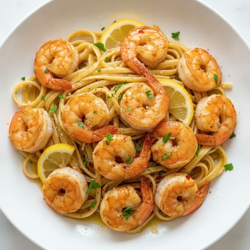Garlic Butter Shrimp Scampi with Linguine