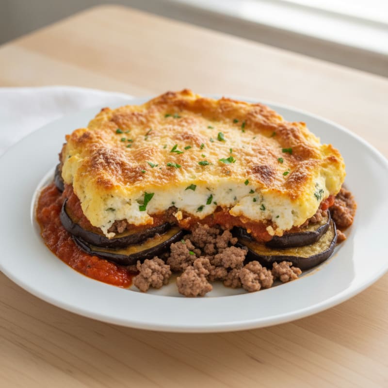 Beef and Eggplant Moussaka Bake
