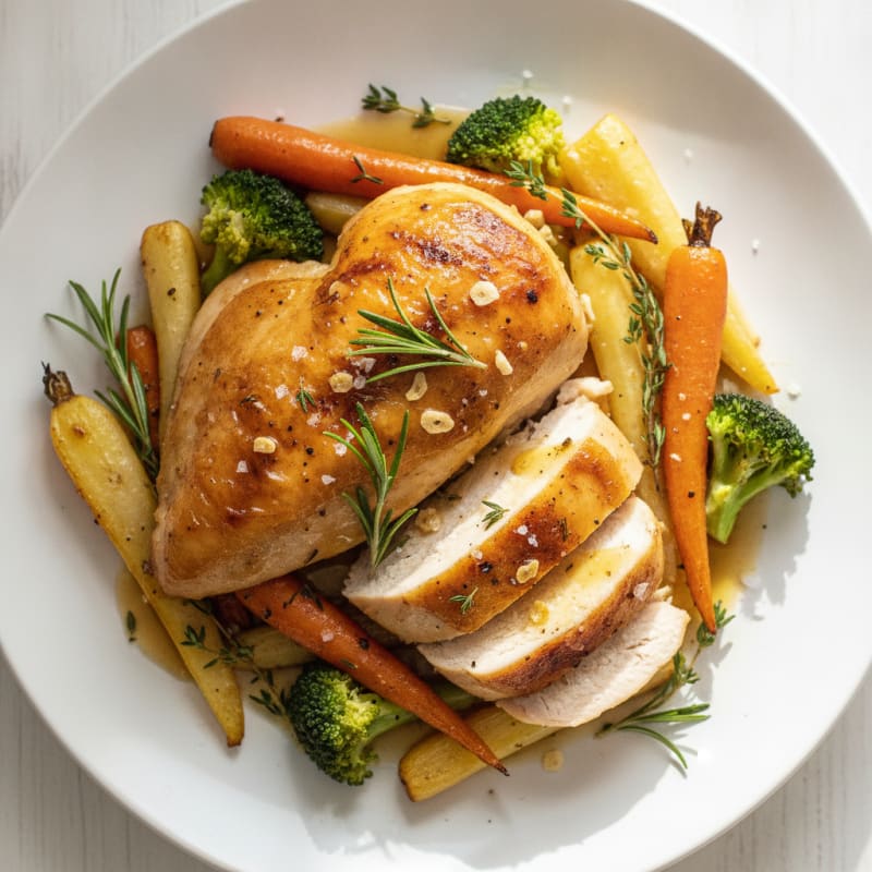 Garlic Herb Roasted Chicken with Root Vegetables