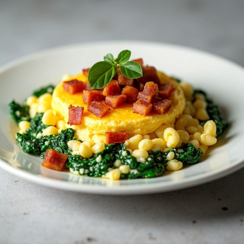 Egg White Scramble with Spinach and Turkey Bacon
