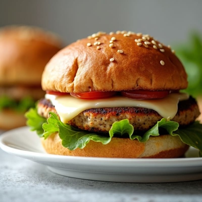 Crispy Baked Mozzarella-Stuffed Turkey Burger