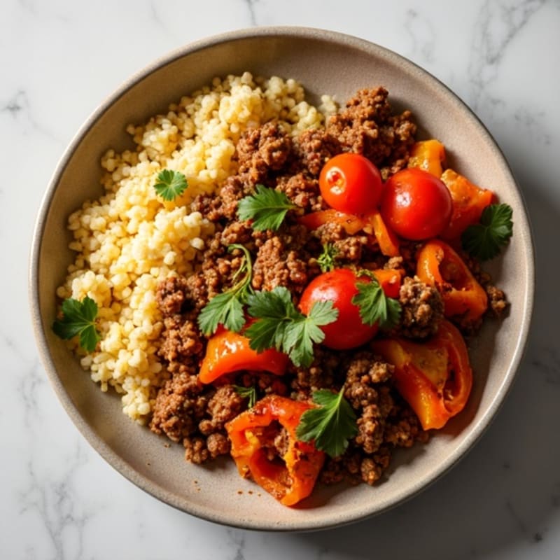 Spicy Ground Beef Taco Skillet with Cauliflower Rice
