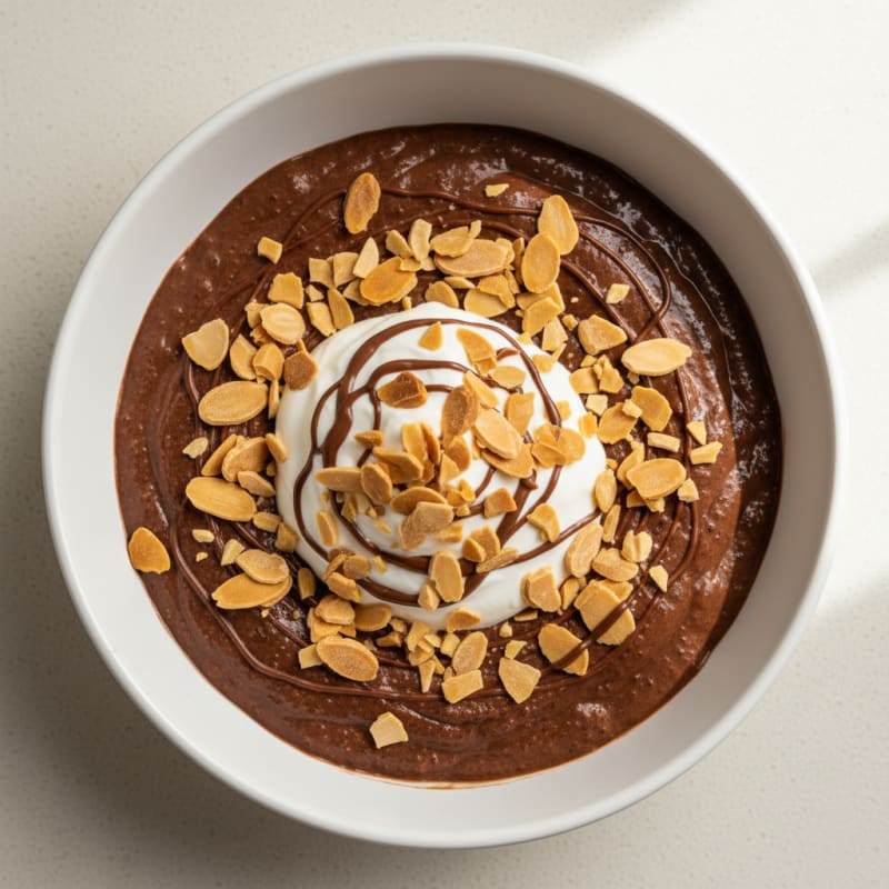 Silky Chocolate Protein Pudding with Almonds