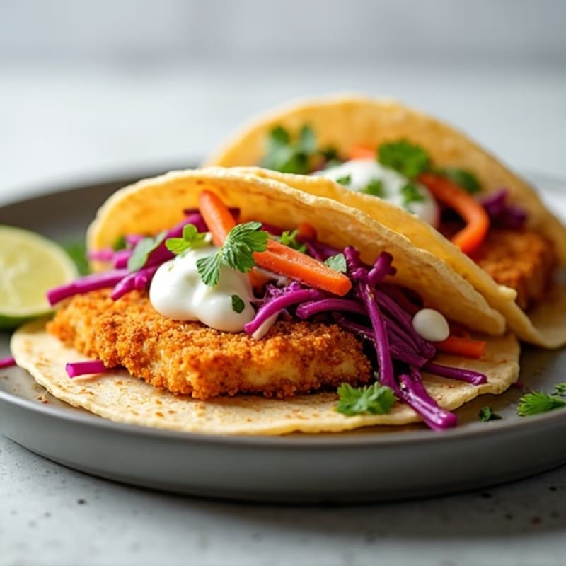 Crispy Baked Fish Tacos with Fresh Slaw