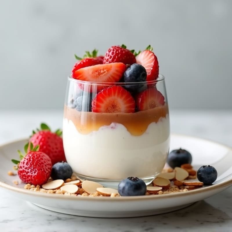 Creamy Greek Yogurt Parfait with Berries and Almonds