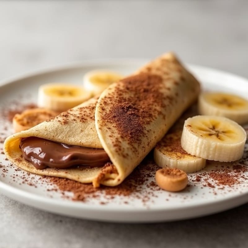 Protein-Packed Banana Crepes with Creamy Chocolate-Hazelnut Filling