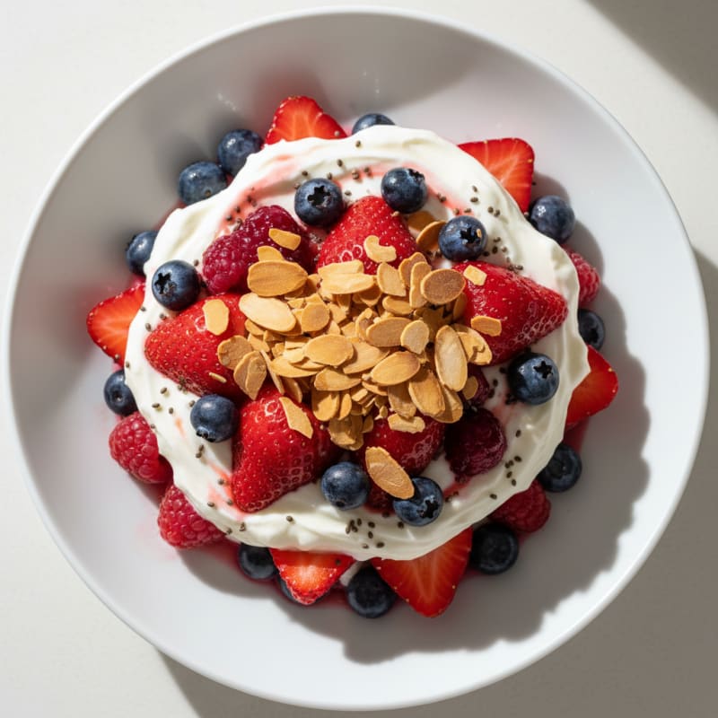 Greek Yogurt Protein Parfait with Mixed Berries