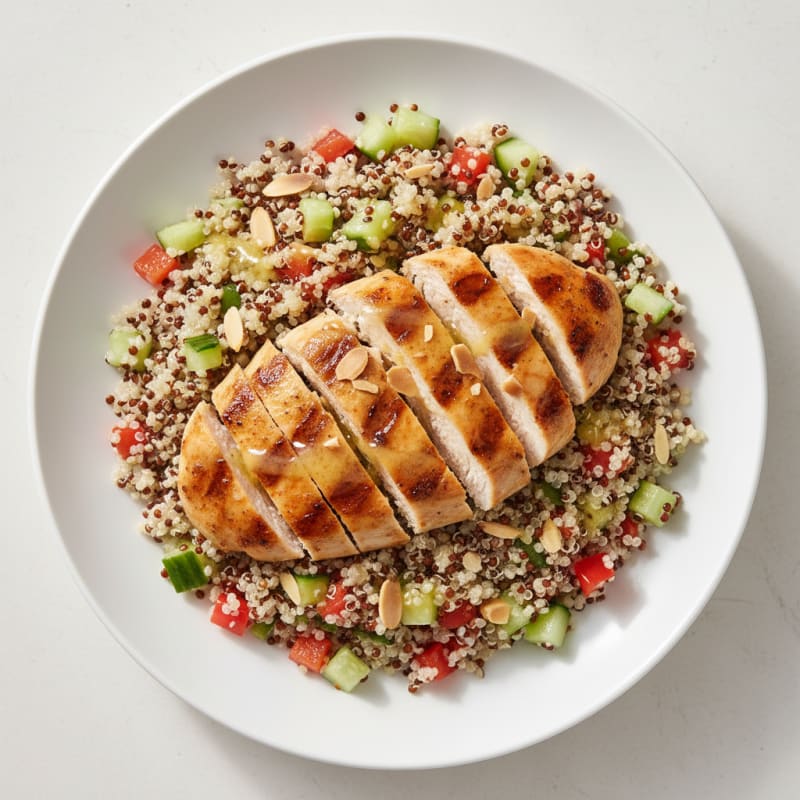 Grilled Chicken Breast with Crunchy Quinoa Salad