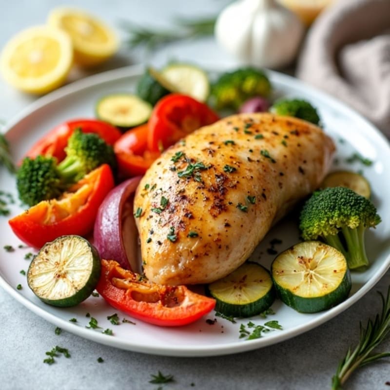 Lemon-Herb Roasted Chicken with Roasted Vegetables