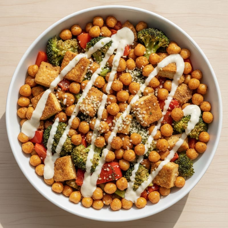 Roasted Vegetable and Chickpea Bowl