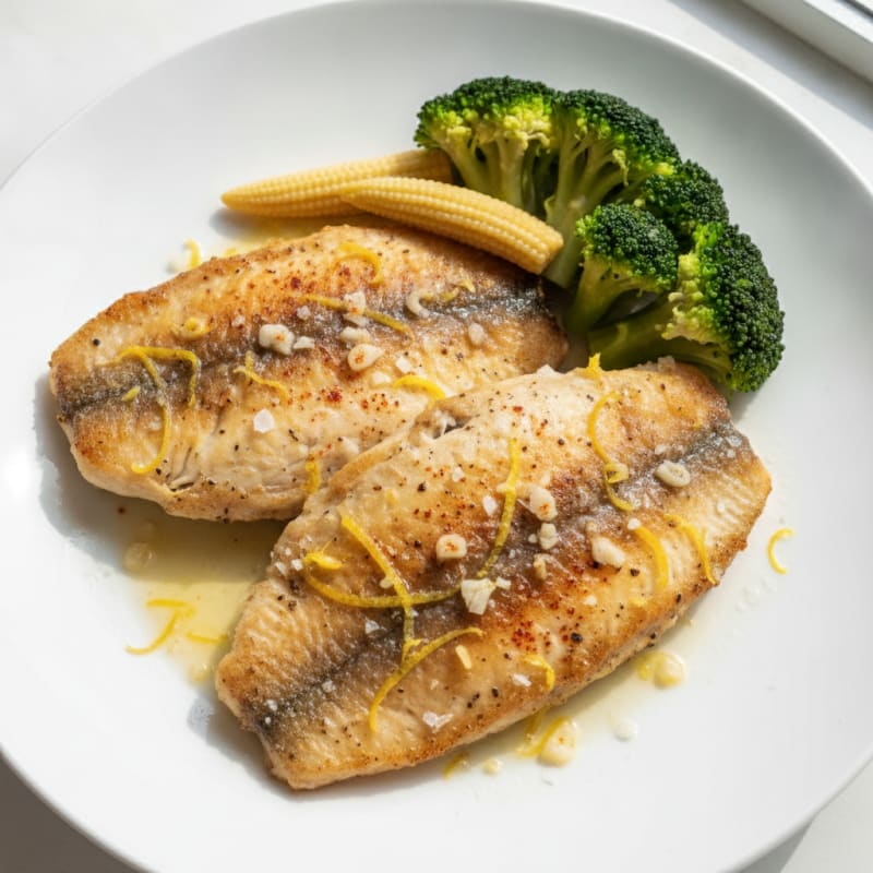 Pan-Seared Tilapia with Steamed Broccoli